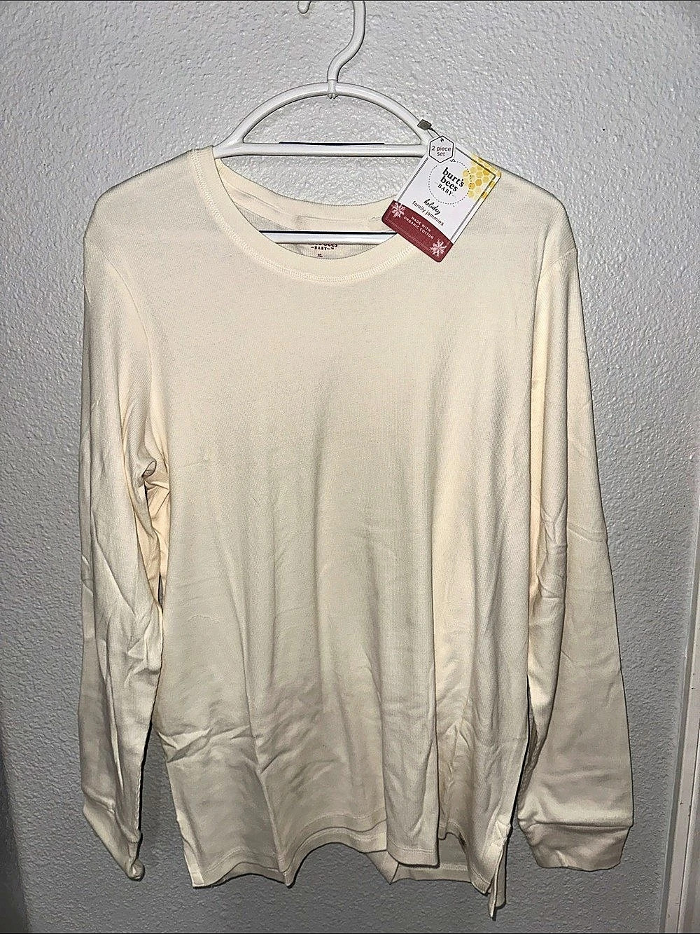 Burt's Bees Baby Holiday Family Jammers Long Sleeve Top Cream